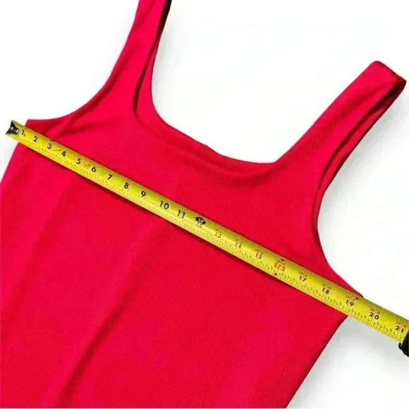 A New Day Women’s Size Large Hot Pink Sleeveless Square Neck Ribbed Mini Dress - Picture 9 of 11